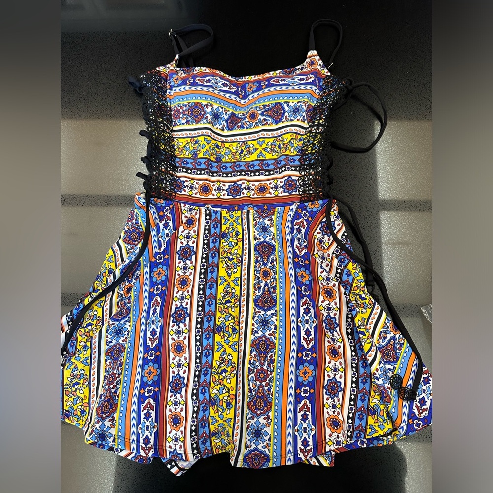 Anne Cole studio one piece skirt and side tied swimwear